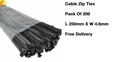 Cable zip ties - zip, black