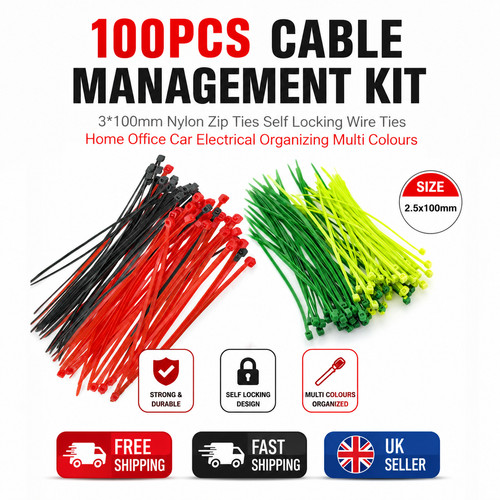 Cable ties 5x100mm nylon - ties, zip
