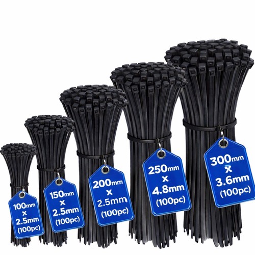 500 black cable ties zip - 500,