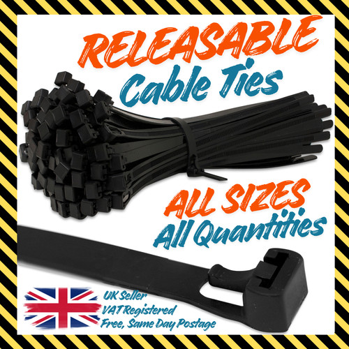 Releasable reusable cable ties - releasable,