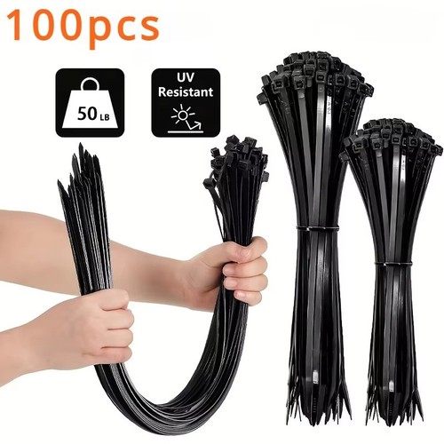 Black cable ties zip - black,