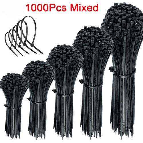 1000 pack cable ties assorted - pack,