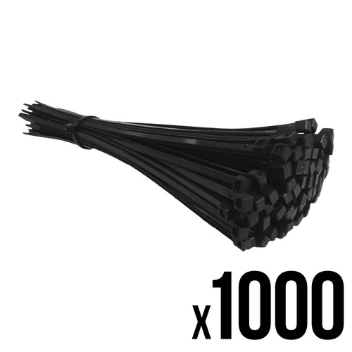 Black cable ties 300mmx4 - ties, 300mmx4.8mm