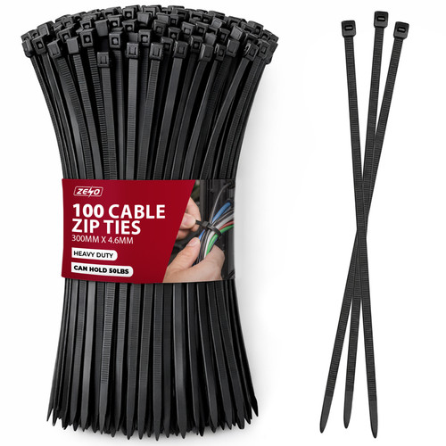Black cable ties zip - zip, nylon