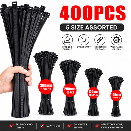 400pcs black self locking - 400pcs, self-locking