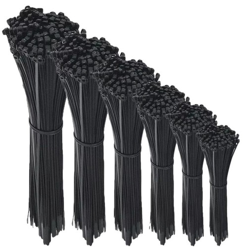 Black cable ties - black, zip