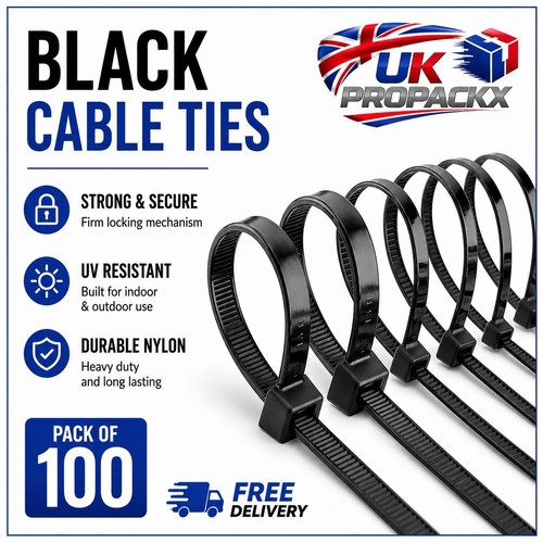 Black cable ties - zip,