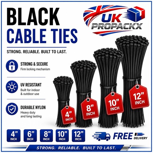 Black cable ties - black,