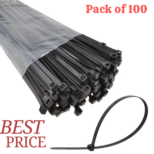 Cable ties black - black, nylon